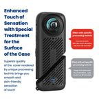 Amagisn Silicone Protective Cover for Insta360 X4 - Body Case + Lens Cover Black