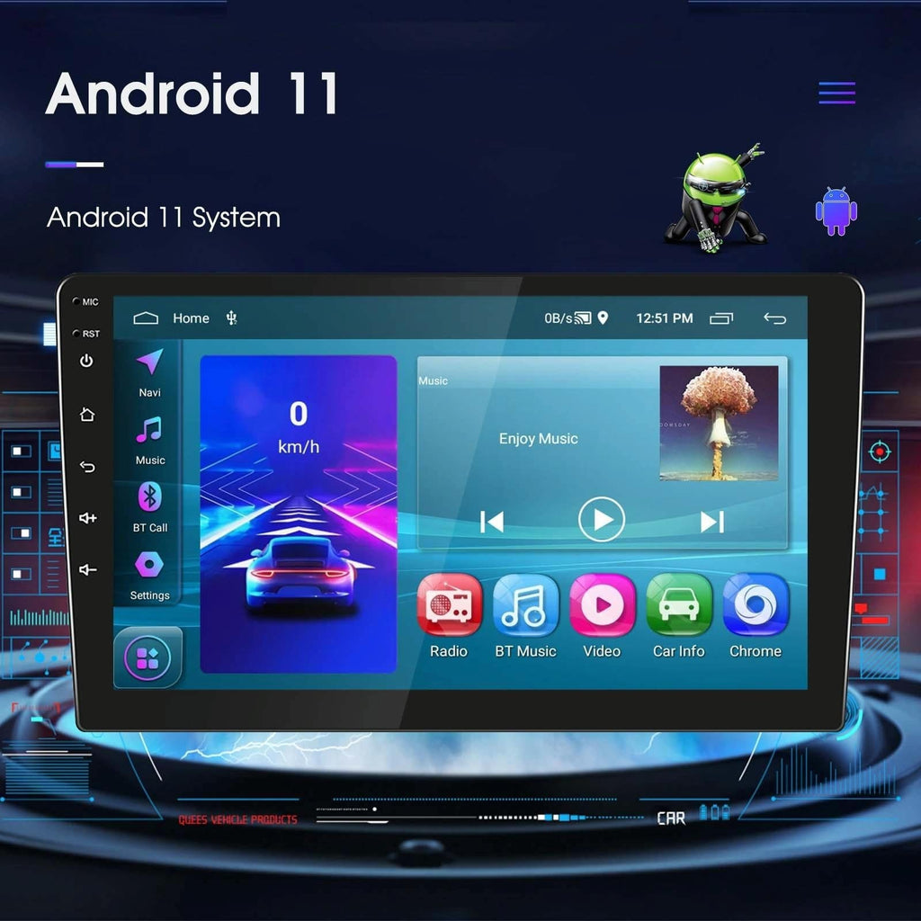 10 Inch Car Android Navigation Screen With Carplay - 2 + 64G