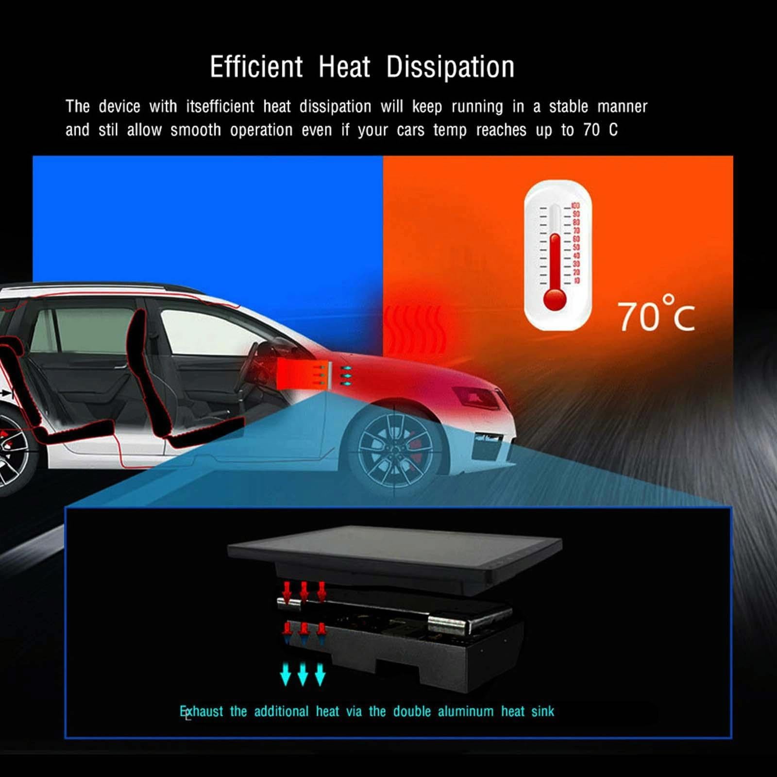10 Inch Car Android Navigation Screen With Carplay - 2 + 64G