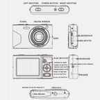 Retro 4K Digital Camera With 2.7 Lcd Screen - 30W Standard White