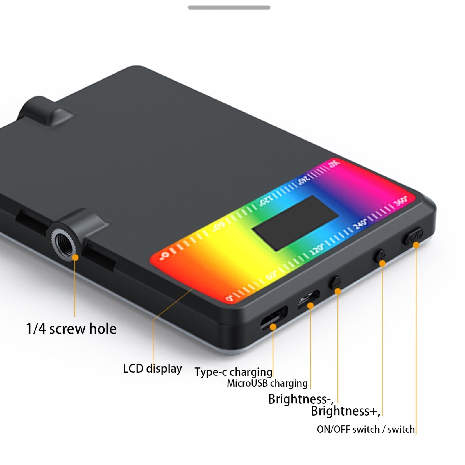 5w Mobile Phone Fill Light with Screen for Live Broadcast and Pocket Light
