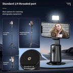 Auto Tracking Gimbal Stabilizer with Fill Light and Selfie Stick - 360 Degree Rotation - A200 Set 1