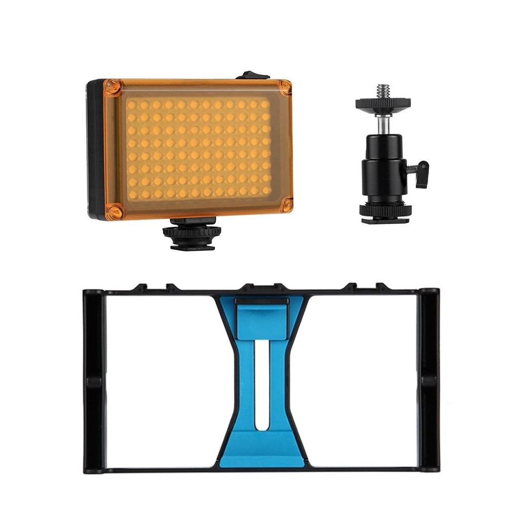 Vlogging Live Broadcast Led Selfie Light Kit With Tripod Head - Blue