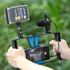 Vlogging Live Broadcast Led Selfie Light Kit With Tripod Head - Blue