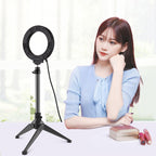 Usb 3 Modes Dimmable Led Ring Light with Tripod Holder and Cold Shoe Ball Head - 4.7 Inch Diameter