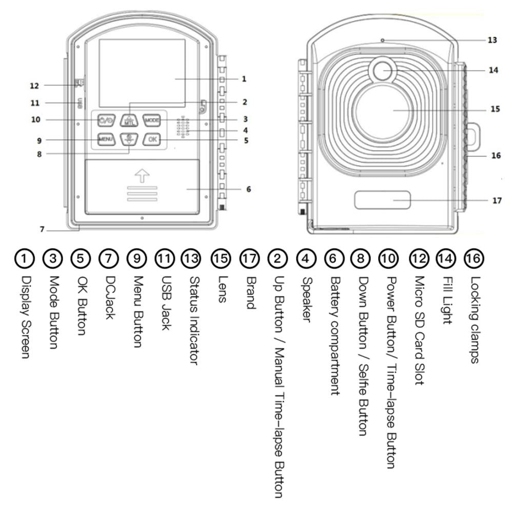 2mp Time Lapse Camera with 2.4 Tft Screen