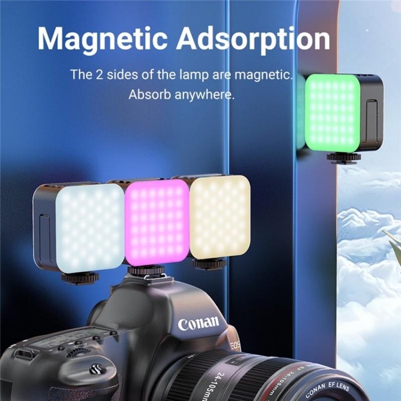 Mini Rgb Video Lamp with Magnetic Adsorption for Live Broadcast