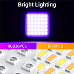 Mini Rgb Video Lamp with Magnetic Adsorption for Live Broadcast
