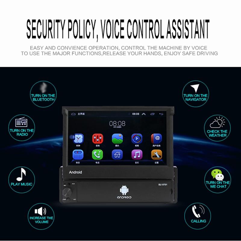 7 Inch Hd Foldable Car Android Radio Receiver Fm / Bluetooth / Tf / Gps / Phone Link / Wifi 1Gb + 32Gb