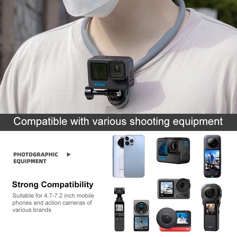 Flexible Neck Mount for Pov Viewing with Strap - With J-Hook Buckle