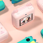 Children's Instant Camera with Dual-lens and Mini Print - Green Dinosaur - Green Dinosaur 16Gb