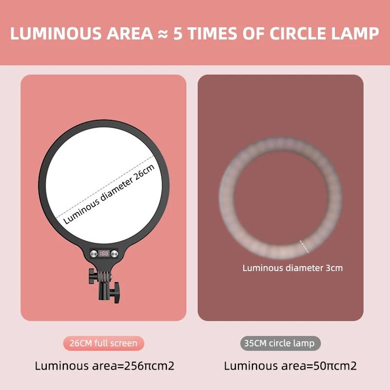Full-screen Selfie Ring Light Tripod Set for Live Stream - 210cm Height - 55Cm Bracket With Remote Control