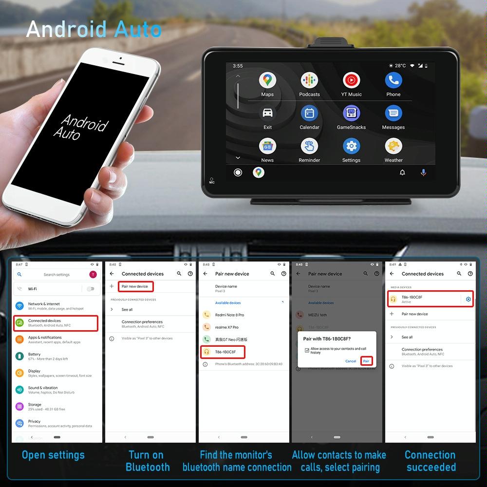 7 Inch Hd Smart Screen Carplay + Android Auto + Android - 32G