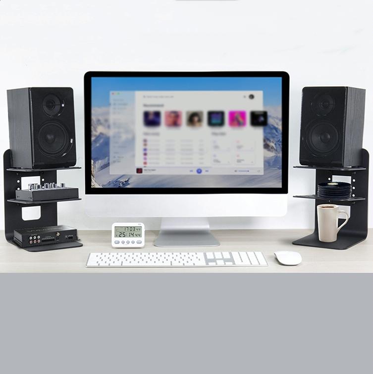 Double Layer Portable All-aluminum Laptop Stand with Cooling Speaker