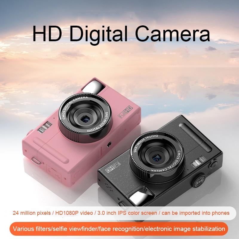 3.0 Hd Children's Digital Camera with 48mp and 3 Screen - Pink