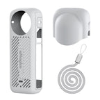 Amagisn Silicone Protective Cover for Insta360 X4 - Body Case + Lens Cover Gray