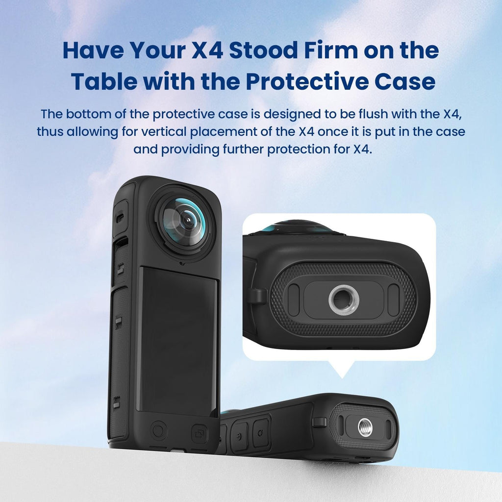 Amagisn Silicone Protective Cover for Insta360 X4 - Body Case + Lens Cover Gray