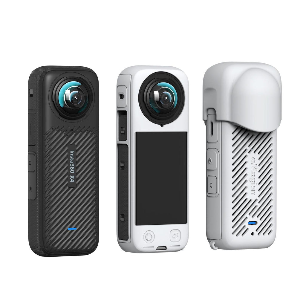 Amagisn Silicone Protective Cover for Insta360 X4 - Body Case + Lens Cover Gray