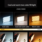 5w Mobile Phone Fill Light for Live Broadcast with Screen - V11 Cool & Warm