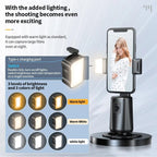 Auto Tracking Gimbal Stabilizer with Fill Light and Selfie Stick - 360 Degree Rotation - A200 Set 2