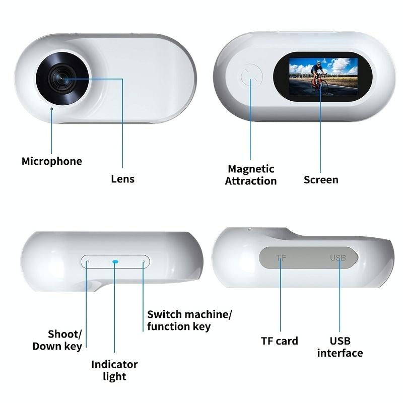 Portable Hd Magnetic Thumb Camera For Outdoor Cycling - Standard - Standard+Pet Silicone Collar