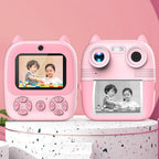 Instant Print Camera with Dual Lens - 2.8 Screen for Kids Blue - Yellow