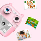 Instant Print Camera with Dual Lens - 2.8 Screen for Kids Blue - Yellow