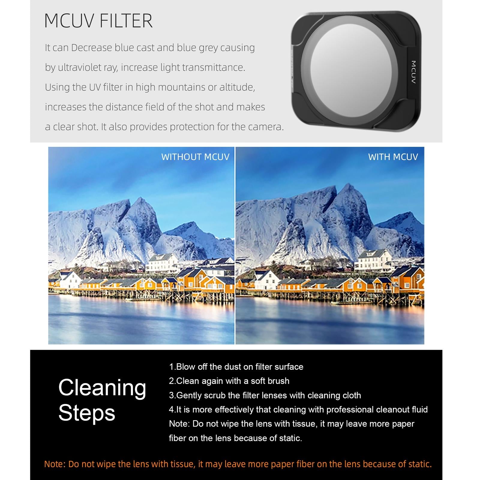 4-in-1 Lens Filter for Dji Air 2s Mcuv Cpl Nd4 Nd8