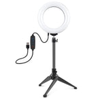 6.2 Led Ring Light with Usb 3 Modes Dimmable Desktop Tripod Cold Shoe Ball Head