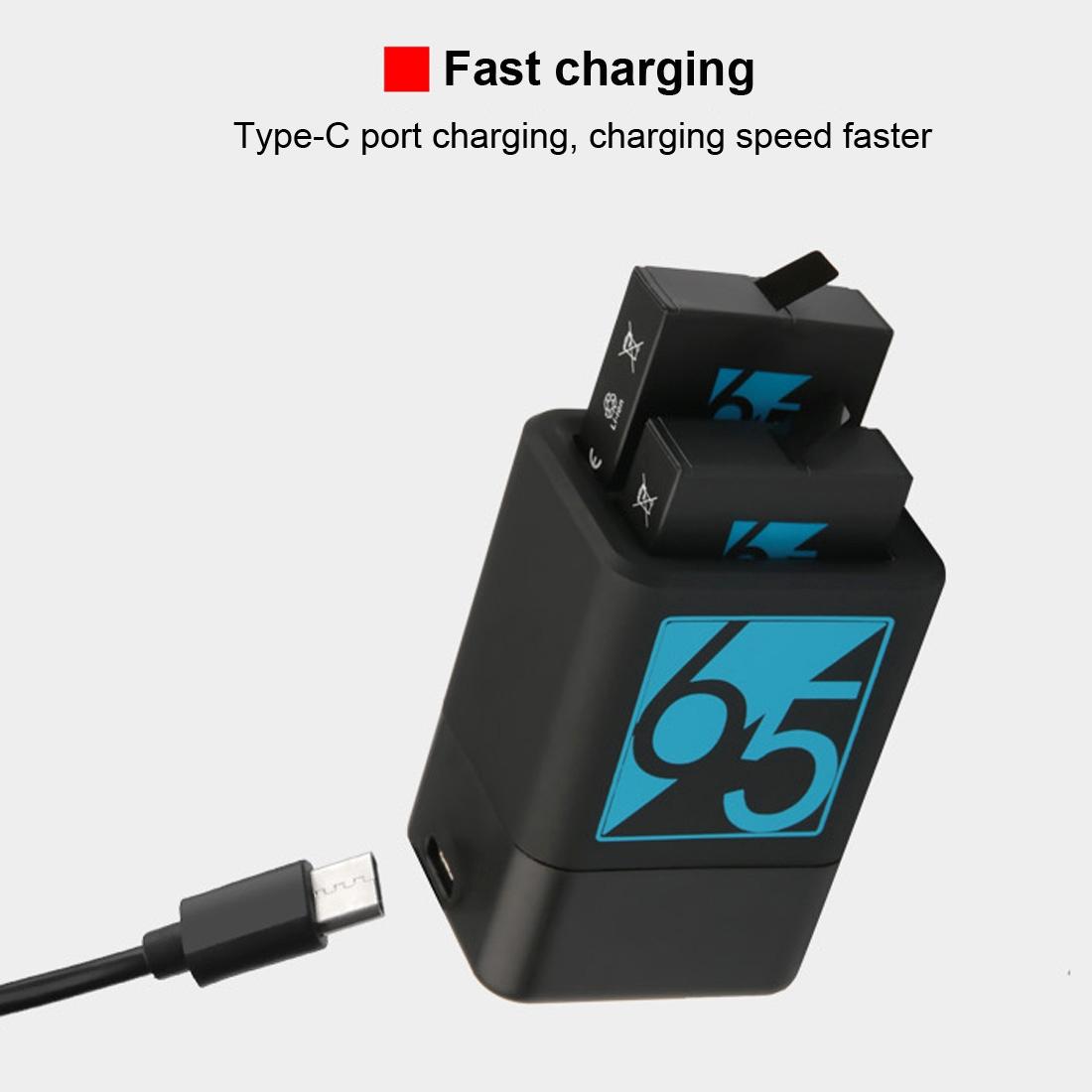 Usb-c Dual Battery Charger for Gopro Hero6 / 5 with Cable