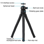 Flexible Mini Octopus Tripod with Ball Head and Phone Clamp for Slr Cameras Gopro and Cellphones
