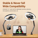 Foldable 10 Led Ring Light with Swing Arm Stand & Phone Holder