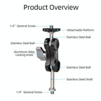 Versatile Dual Ballhead Magic Arm For Camera And Monitor Mounting - Tm-4