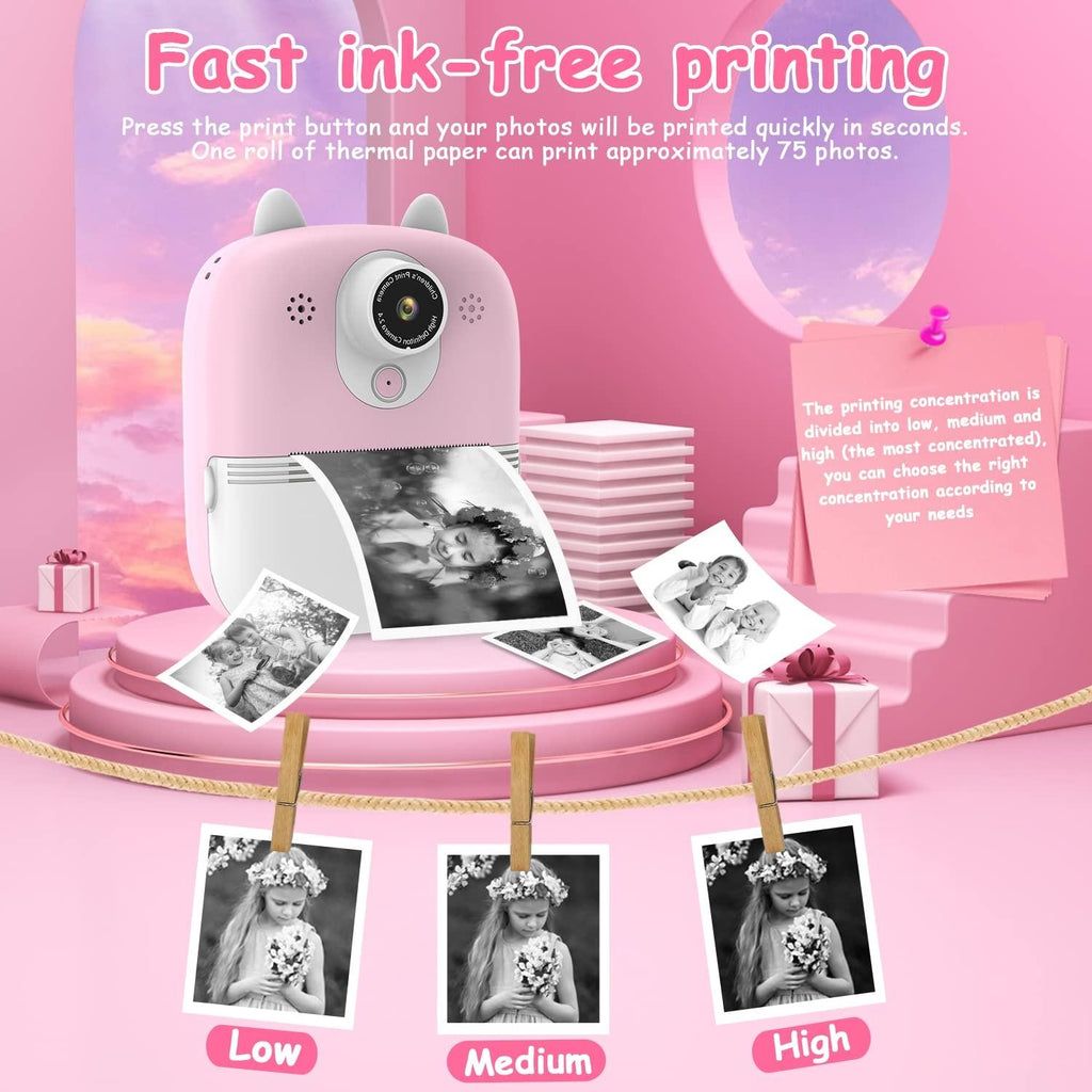 32g Instant Camera with 2.4 Display & Card Reader for Kids - 1200w Blue - Standard Purple