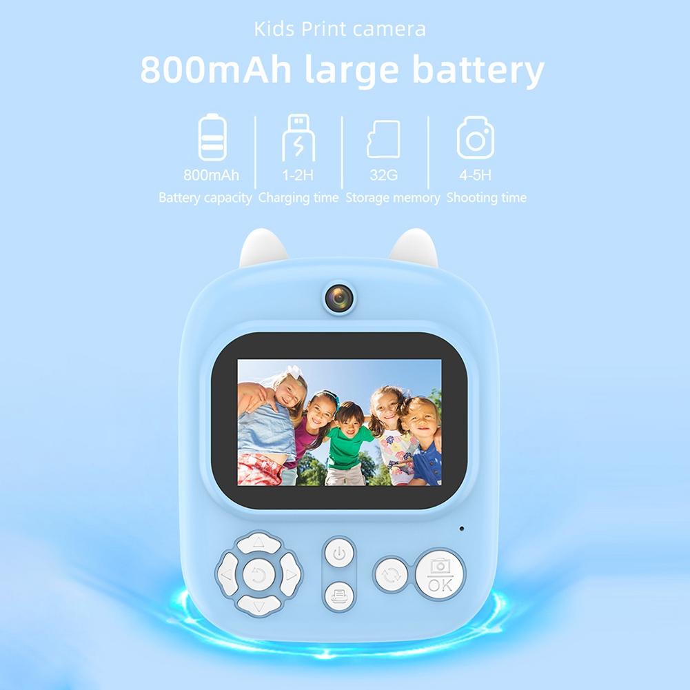 32g Instant Camera with 2.4 Display & Card Reader for Kids - 1200w Blue - Standard Purple
