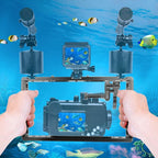 Underwater Dual Handheld Grip For Gopro Hero9 / 8 / 7 - Red