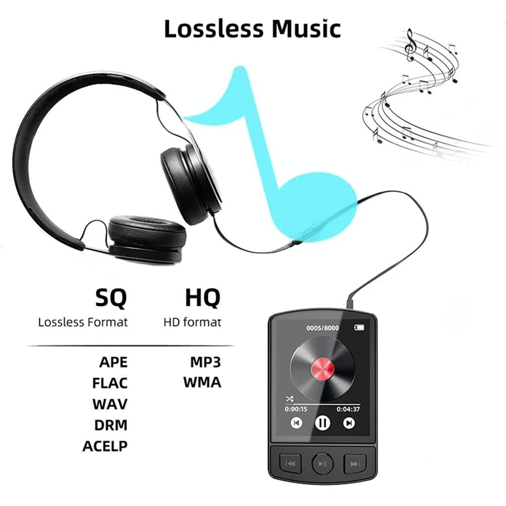1.8 Inch Color Screen Mp3 / Mp4 Bluetooth Walkman With Back Clip - 16Gb
