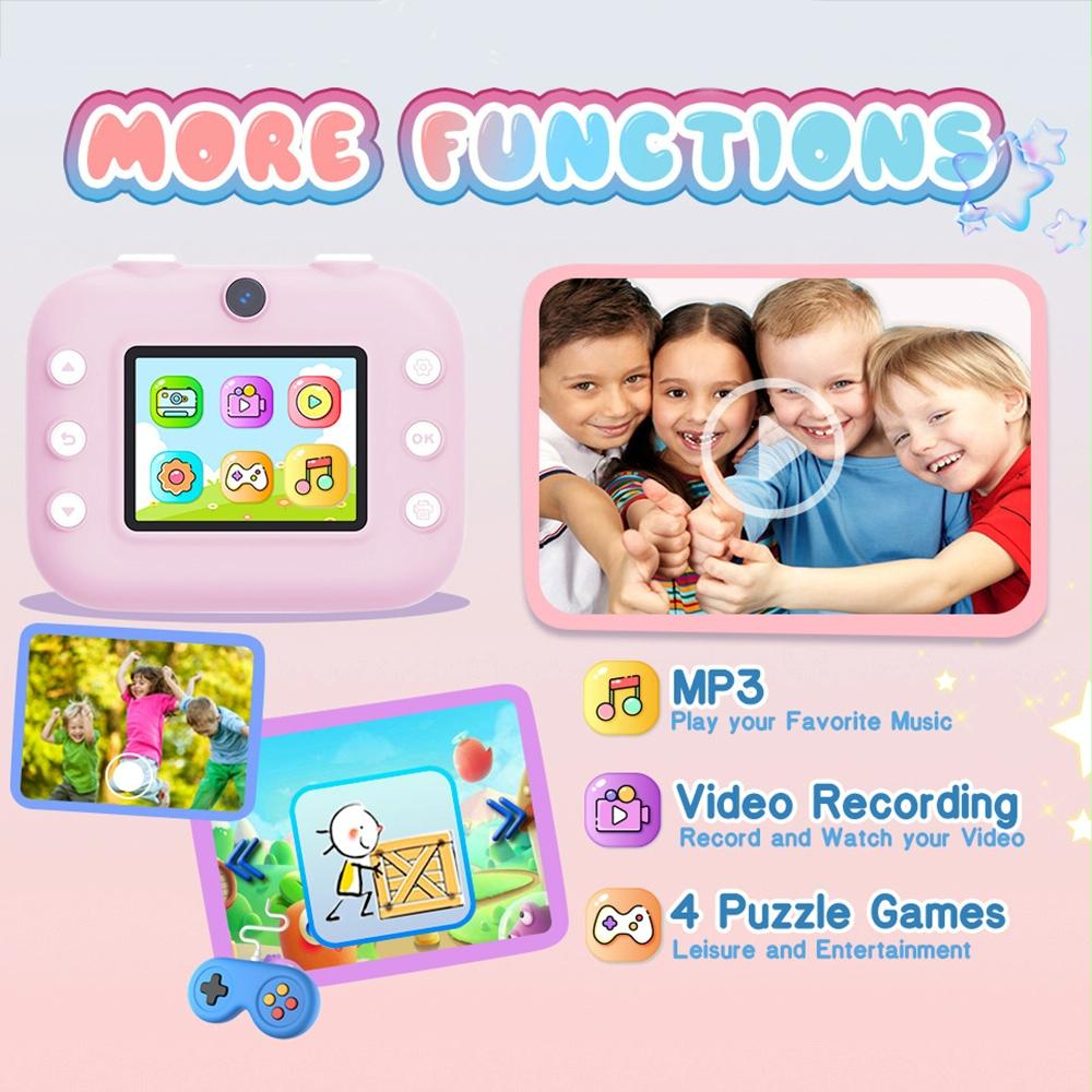 Blue Children'S Thermal Camera With Dual-Camera 1080P Hd 2400W Pixel 2.4-Inch Display - Purple