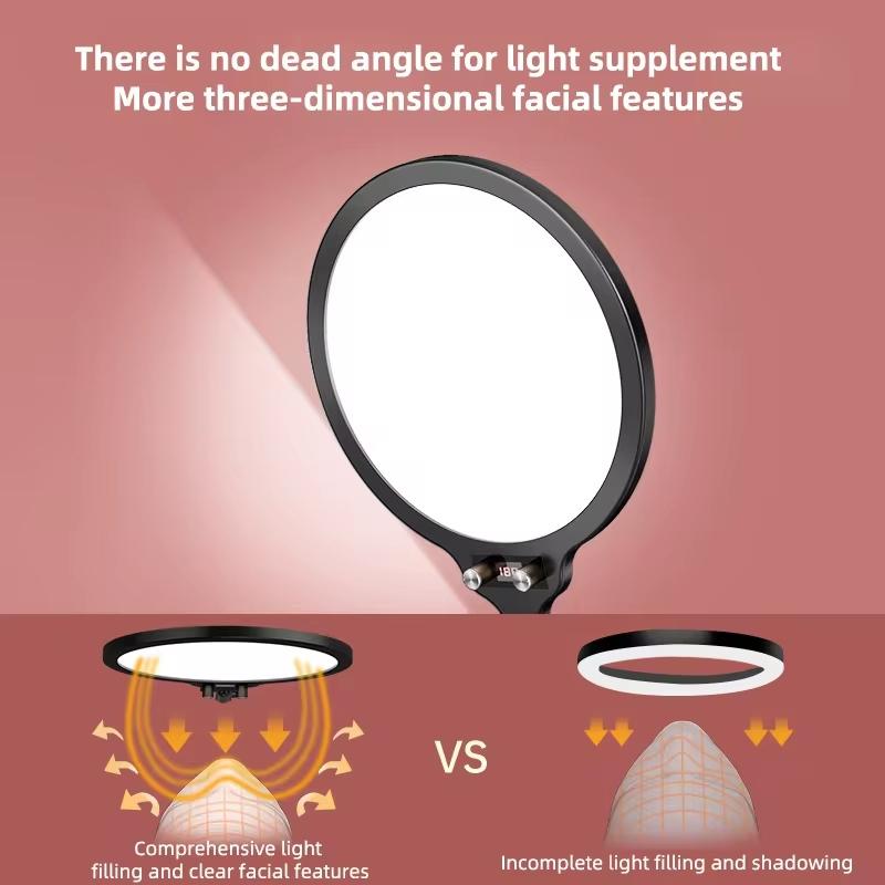 Full-screen Selfie Ring Light Tripod Set for Live Stream - 210cm Height - 210Cm Bracket