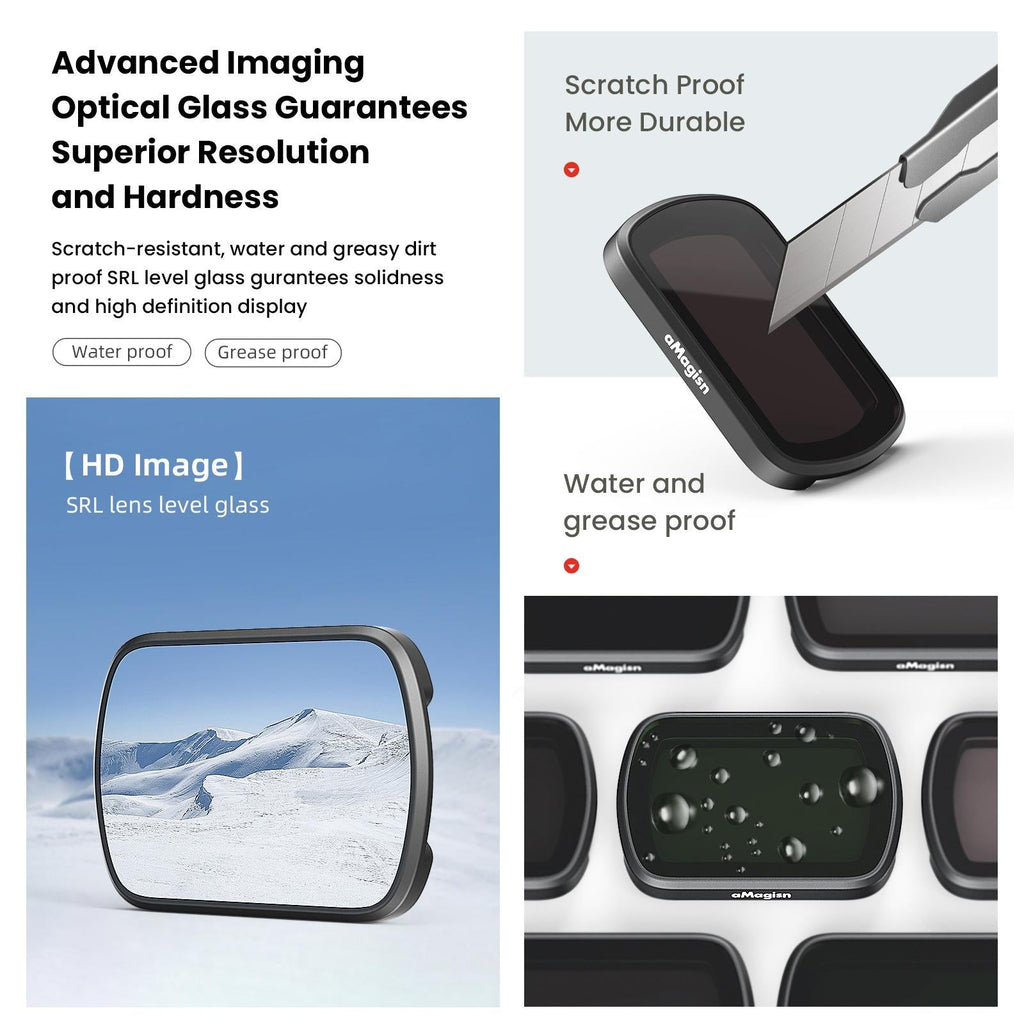 Double-sided Coated Filters for Dji Pocket 3 with Protective Goggles and Cpl Style - Nd16+Nd64+Nd256+Nd1000