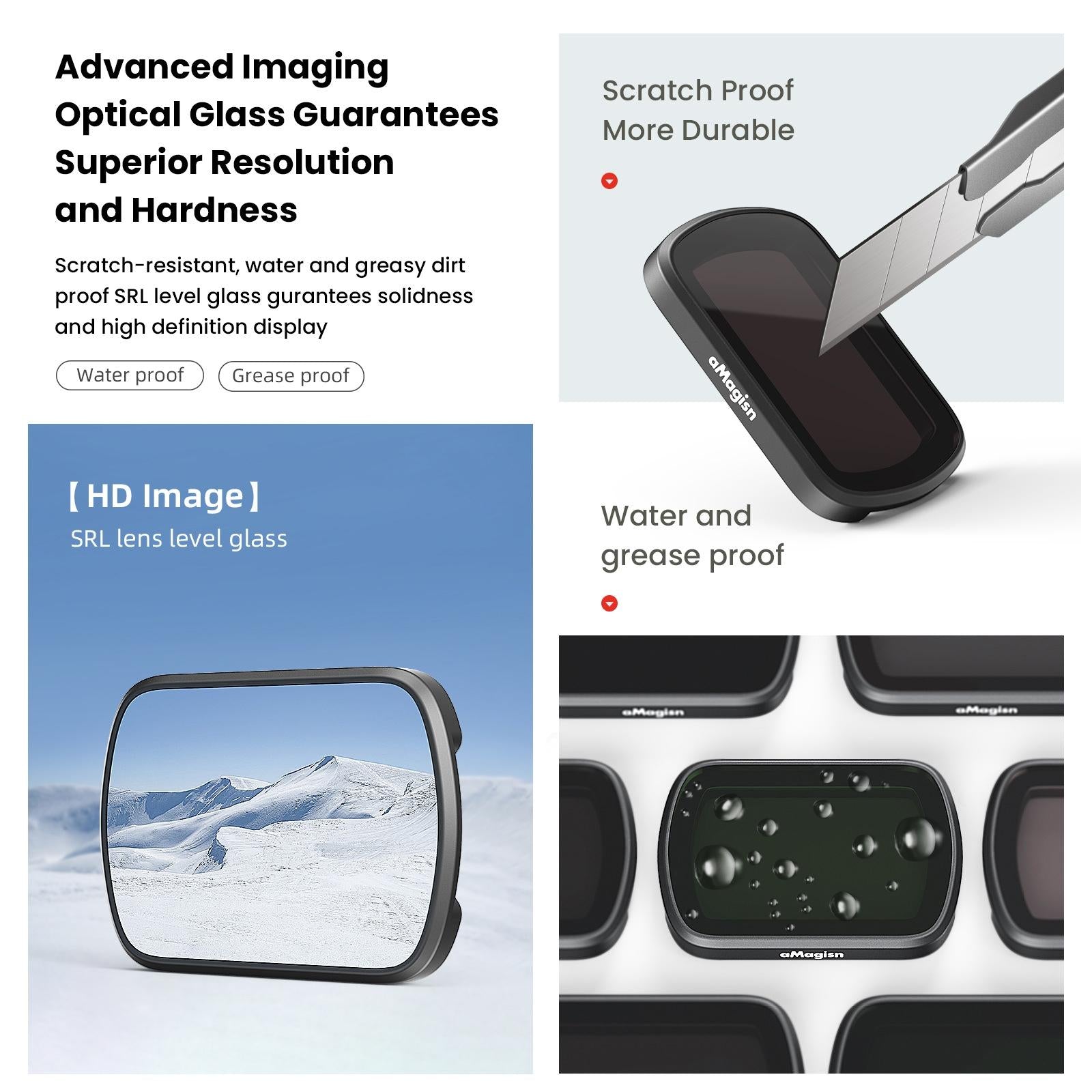 Double-sided Coated Filters for Dji Pocket 3 with Protective Goggles and Cpl Style - Nd16+Nd64+Nd256+Nd1000
