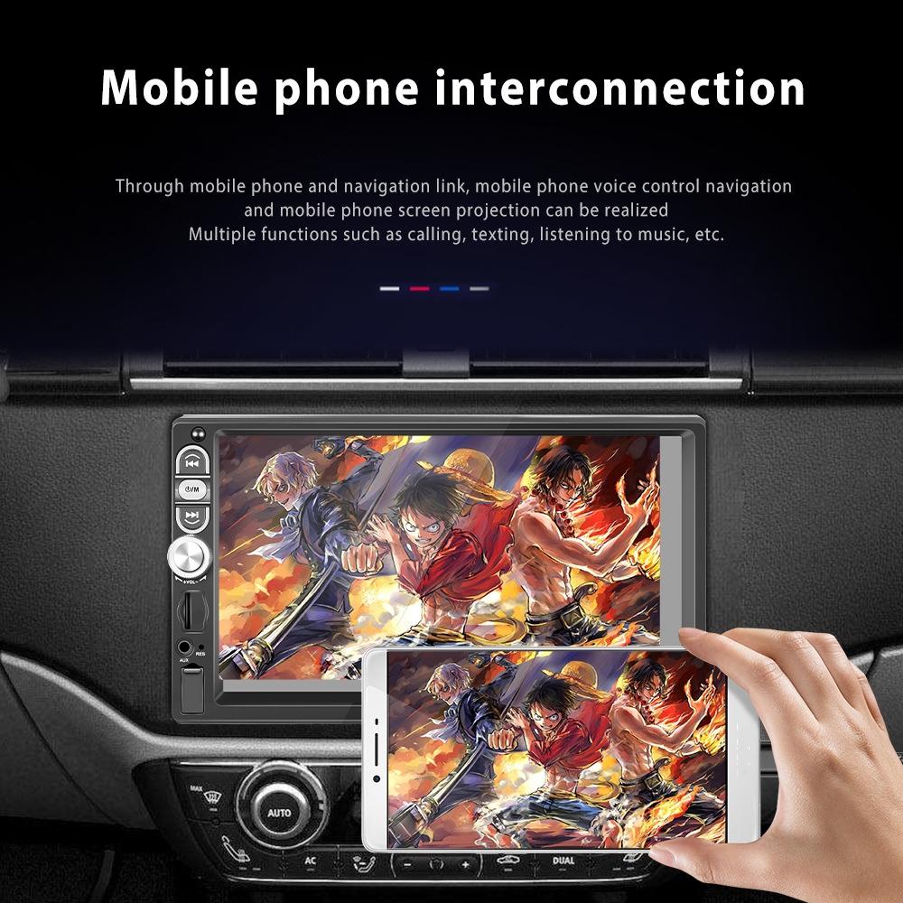 7 Inch Mp5 Bluetooth Carplay Player With Reversing Camera - Standard + 8 Lights