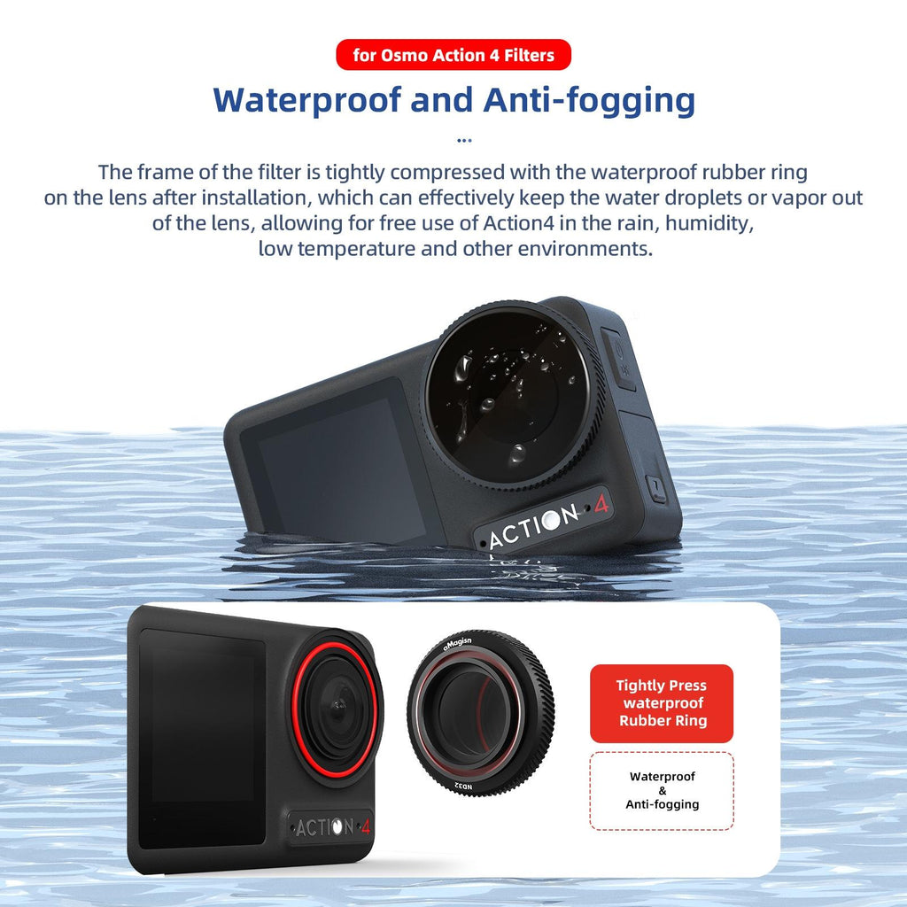 Waterproof Filter for Dji Action 4 Sports Camera - Cpl - Nd8+Nd16+Nd32+Nd64