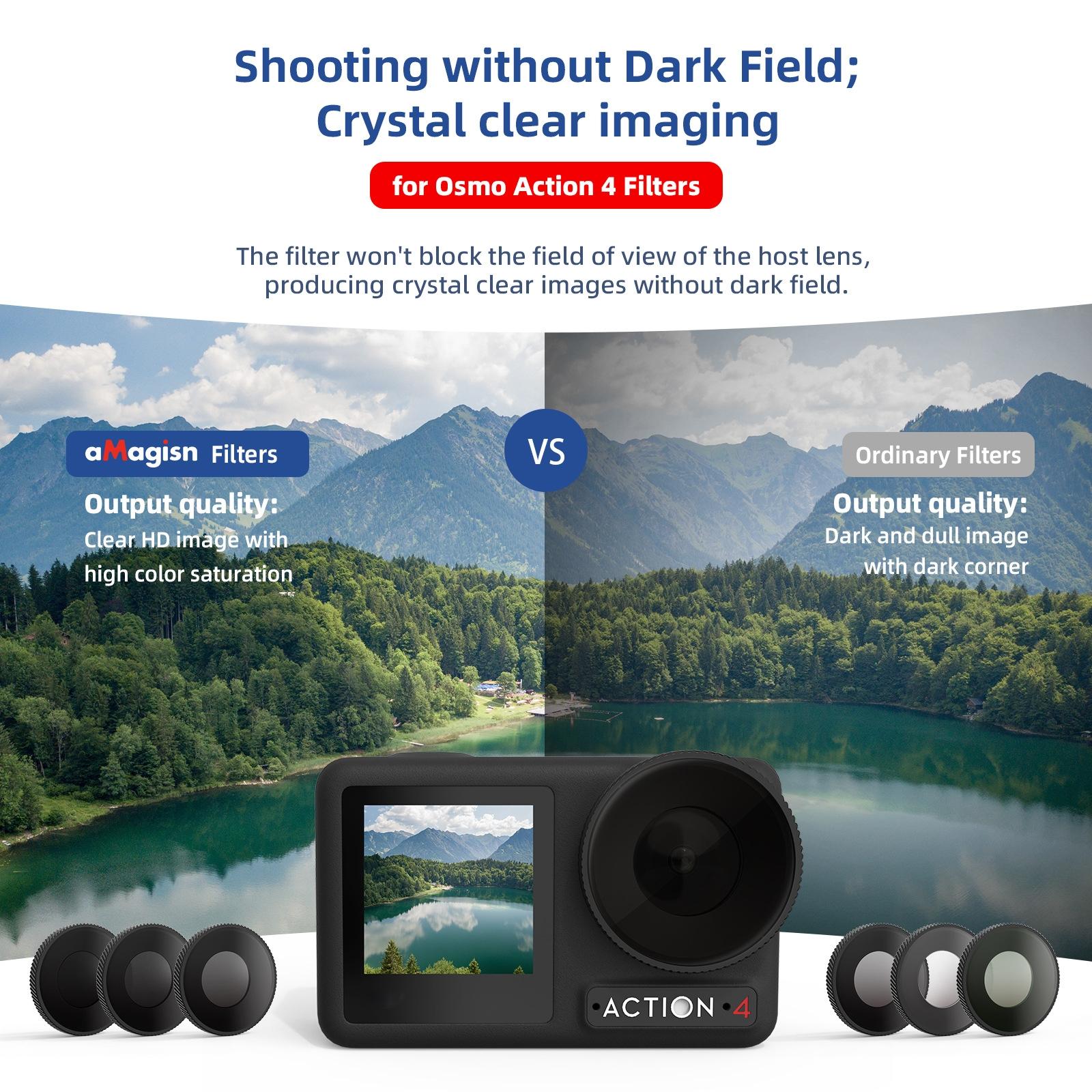 Waterproof Filter for Dji Action 4 Sports Camera - Cpl - Nd8+Nd16+Nd32+Nd64