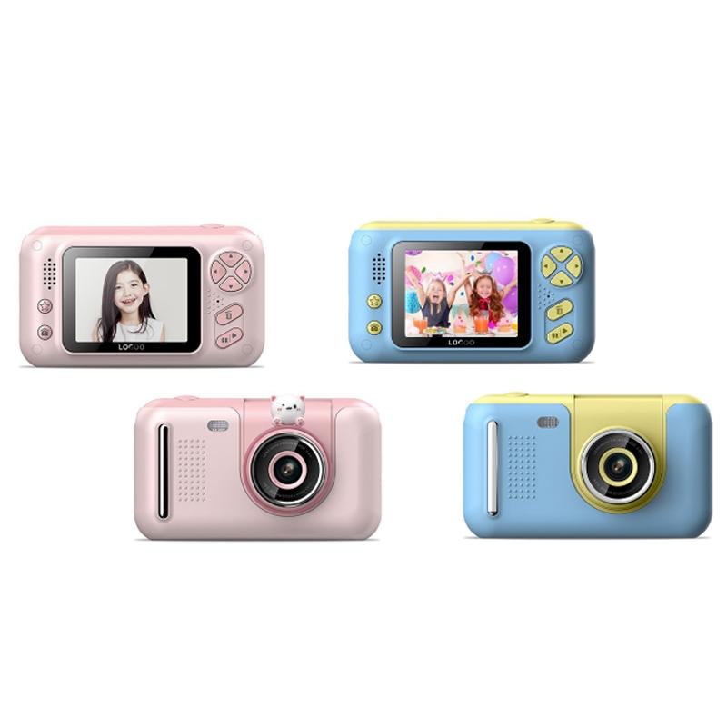 Reversible Hd Children's Camera with Bracket - 2.4 Inch Pink