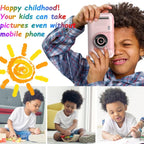 Reversible Hd Children's Camera with Bracket - 2.4 Inch Pink
