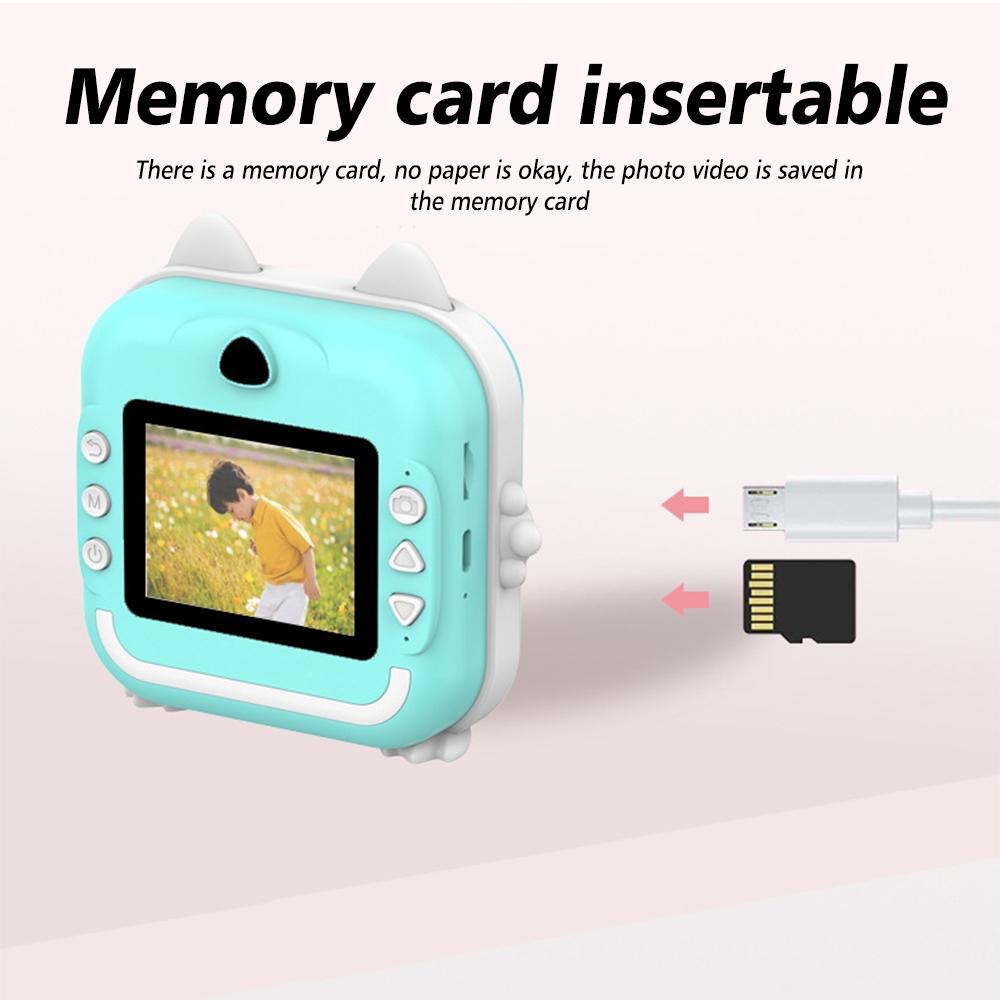Instant Camera with Thermal Printer and Hd Video - Blue 16g - 16G Pink
