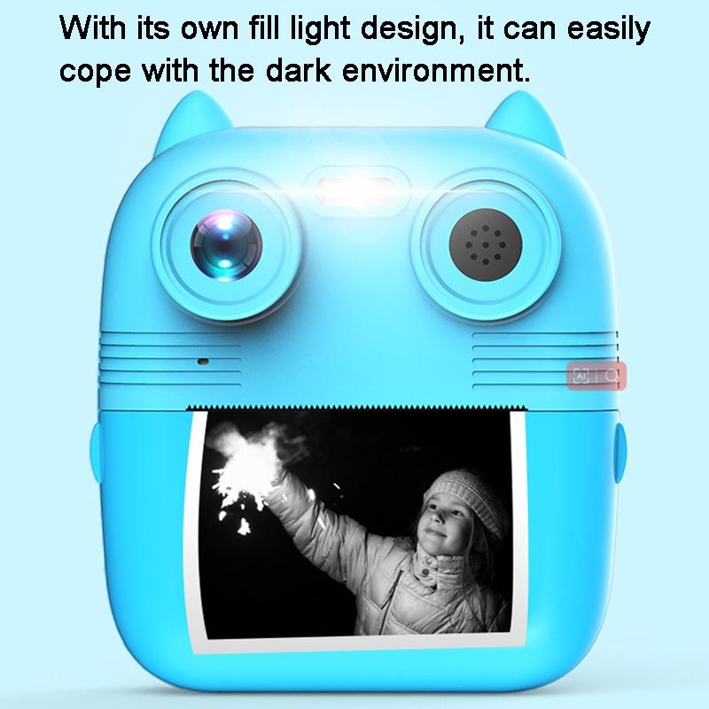 Instant Print Camera with Dual Lens - 2.8 Screen for Kids Blue - Blue