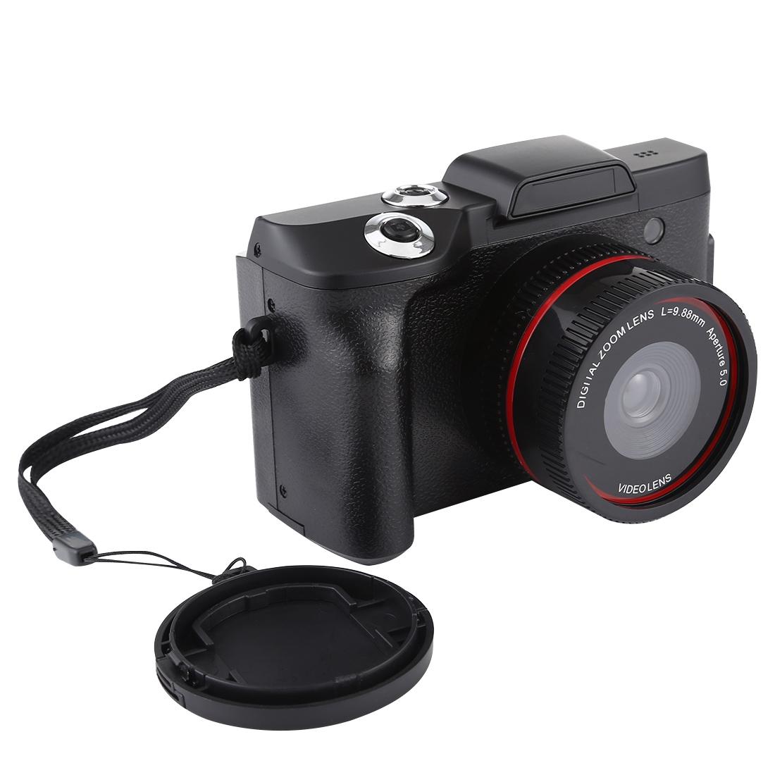 Hd 720p Recording Flip Screen Digital Camera with Interchangeable Lens and Infrared Lens - Black