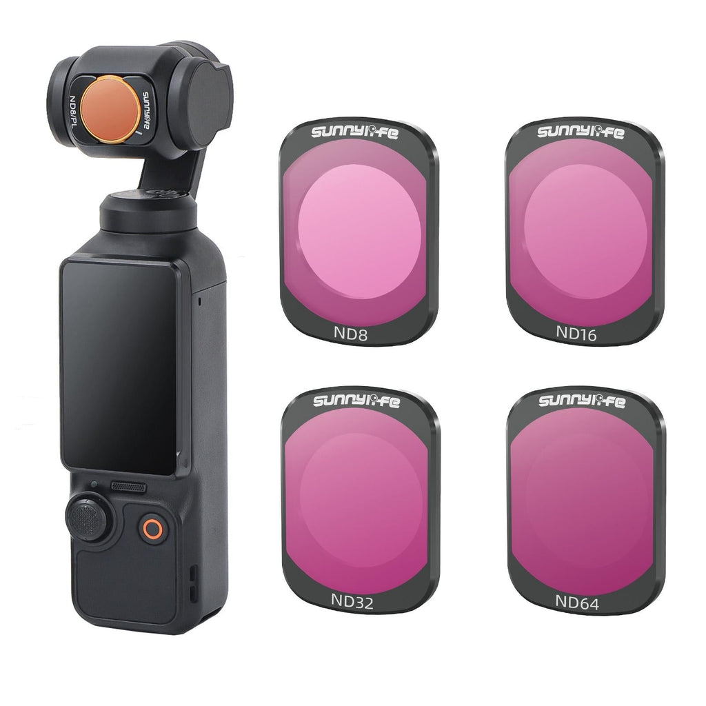 Sunnylife 3 In 1 Nd16 Camera Lens Filter For Dji Osmo Pocket No Gimbal Reset - 4 In 1 Nd8-64Pl